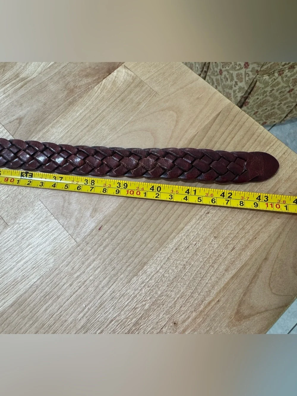 Dockers Woven Leather Braided Belt - Brown / Red